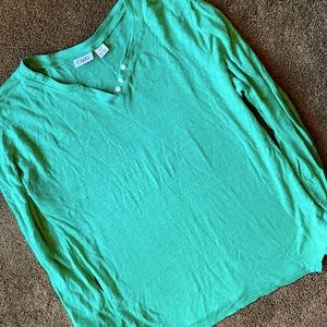 Cato Long Sleeve Linen Top▪️Sea Green▪️Medium